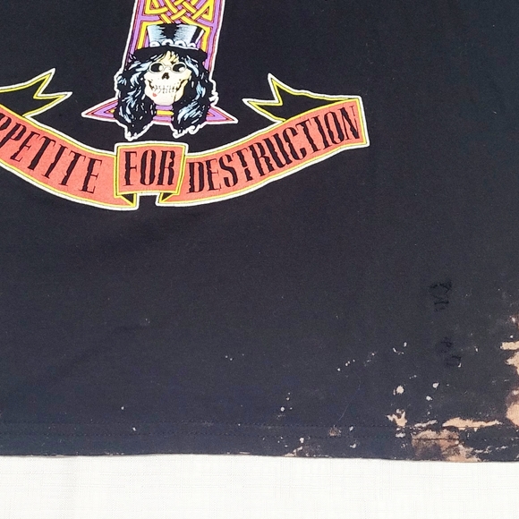 Authentic Guns N' Roses APPETITE FOR DESTRUCTION CROSS LOGO Distressed (Unisex) - Picture 6 of 12